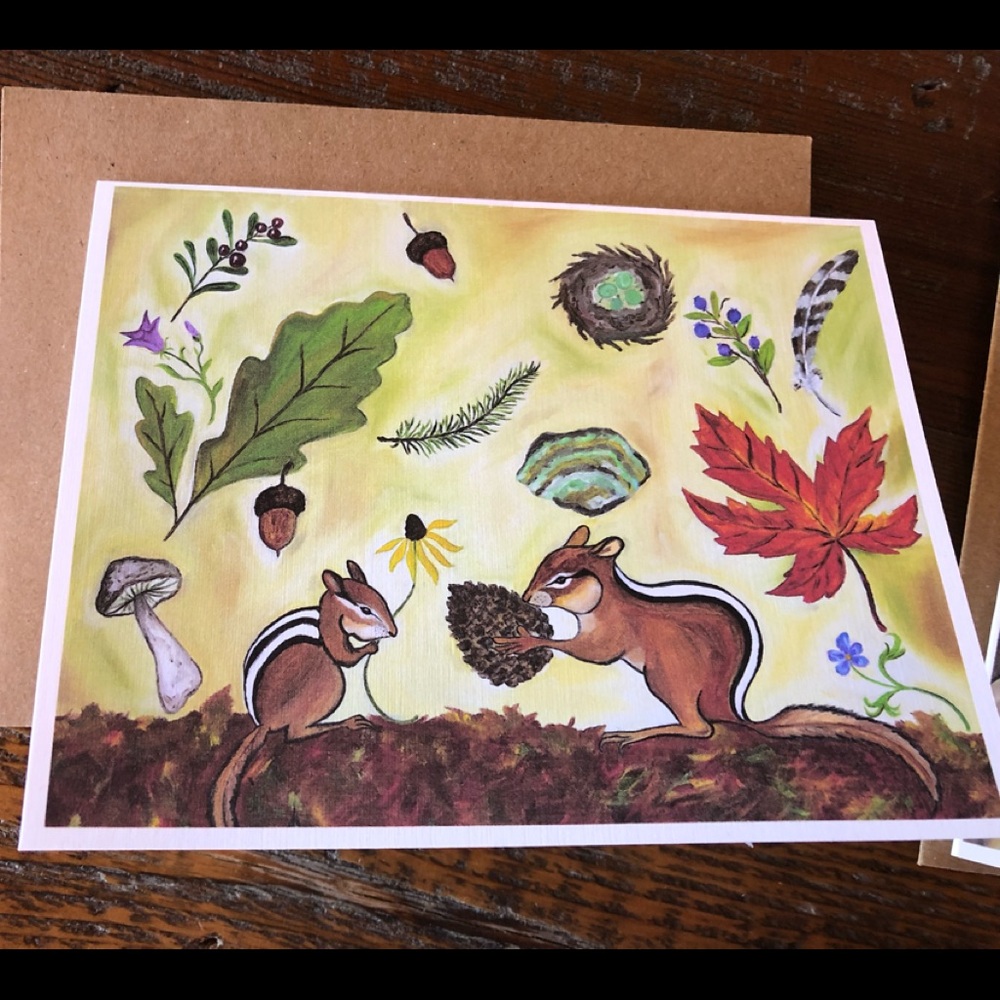 Woodland Critters Greeting Cards 5 Pack in Art Print of Original Oil Painting - Picture 12 of 16